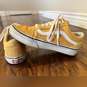 Womens Old Skool Vans, Mustard Ochre Yellow, Sz 7